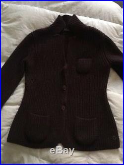 Loro Piana Baby Cashmere Burgundy Front Pockets Cardigan Sweater Size It 44 Us M