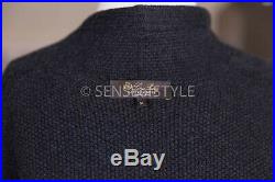 Loro Piana Baby Cashmere Cardigan sweater top Grey with leather belt size M