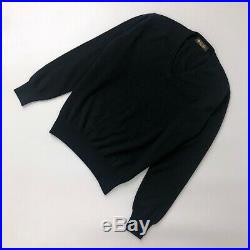 Loro Piana Men Navy V Neck CASHMERE Knit Sweater Pullover Jumper Size IT48 M