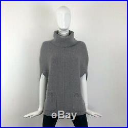 Loro Piana Women Grey CASHMERE Cable Knit Sleeveless Cardigan Sweater Size S 40