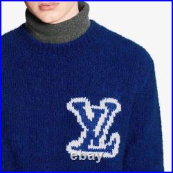 Louis Vuitton Blue And White Sweater'LV intarsia