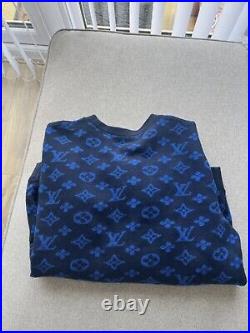 Louis Vuitton Blue Monogram Jacquard Sweatshirt/Jumper 100% Authentic