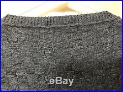Louis Vuitton Charcoal Gray Damier Knit Sweater Size Medium