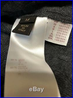 Louis Vuitton Charcoal Gray Damier Knit Sweater Size Medium