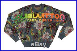 Louis Vuitton Multi Color Logo Crewneck Sweater Oversized Size M Made in Italy