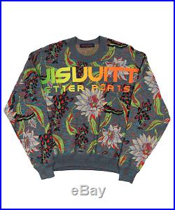 Louis Vuitton Multi Color Logo Crewneck Sweater Oversized Size M Made in Italy
