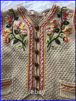 Loveshackfancy- Sold out- Flynn Embroidered Floral Cardigan Sweater- Medium