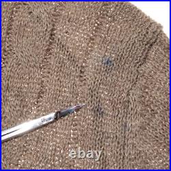 Luciano Barbera NWD Cable Knit Sweater Size 50 US Medium in Brown Linen & Cotton