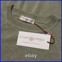 Luciano Barbera NWT Crew Neck Sweater Size 50 (US M) in Green 100% Cotton