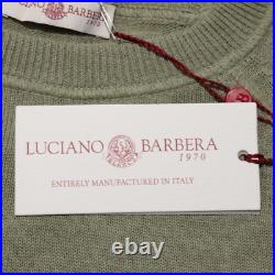 Luciano Barbera NWT Crew Neck Sweater Size 50 (US M) in Green 100% Cotton