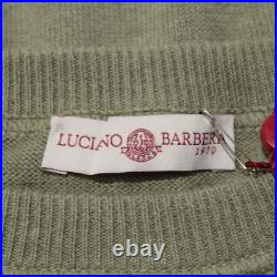 Luciano Barbera NWT Crew Neck Sweater Size 50 (US M) in Green 100% Cotton