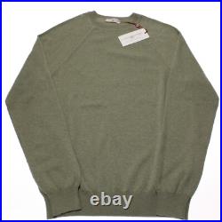 Luciano Barbera NWT Crew Neck Sweater Size 50 (US M) in Green 100% Cotton