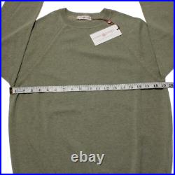 Luciano Barbera NWT Crew Neck Sweater Size 50 (US M) in Green 100% Cotton