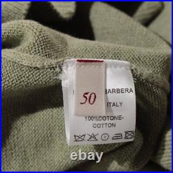 Luciano Barbera NWT Crew Neck Sweater Size 50 (US M) in Green 100% Cotton