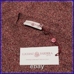 Luciano Barbera NWT Crew Neck Sweater Size 50 (US M) in Orange Cotton & Linen