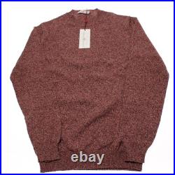 Luciano Barbera NWT Crew Neck Sweater Size 50 (US M) in Orange Cotton & Linen