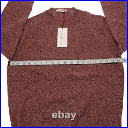 Luciano Barbera NWT Crew Neck Sweater Size 50 (US M) in Orange Cotton & Linen