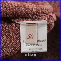Luciano Barbera NWT Crew Neck Sweater Size 50 (US M) in Orange Cotton & Linen