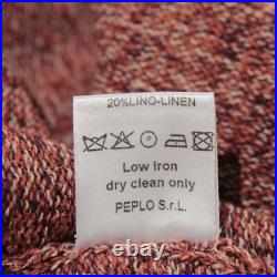 Luciano Barbera NWT Crew Neck Sweater Size 50 (US M) in Orange Cotton & Linen