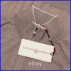 Luciano Barbera NWT Full Zip Sweater Size 50 US M in Beige Cashmere/Wool/Silk