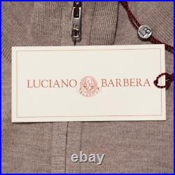 Luciano Barbera NWT Full Zip Sweater Size 50 US M in Beige Cashmere/Wool/Silk