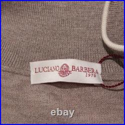 Luciano Barbera NWT Full Zip Sweater Size 50 US M in Beige Cashmere/Wool/Silk