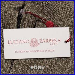 Luciano Barbera NWT Full Zip Sweater Size 50 (US Medium) in Green Cotton / Linen