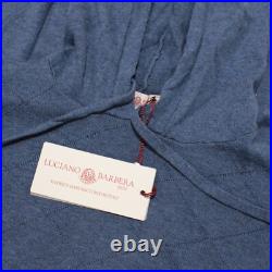 Luciano Barbera NWT Hooded Sweater Size 50 US Medium in Blue 100% Cotton