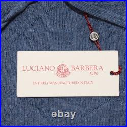 Luciano Barbera NWT Hooded Sweater Size 50 US Medium in Blue 100% Cotton
