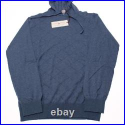 Luciano Barbera NWT Hooded Sweater Size 50 US Medium in Blue 100% Cotton