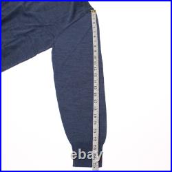 Luciano Barbera NWT Knit Polo Sweater Size 50 US Medium in Blue/Green 100% Wool