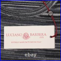 Luciano Barbera NWT Knit Sweater Size 50 US M Gray/Blue/Multi Melange 100% Wool