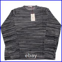 Luciano Barbera NWT Knit Sweater Size 50 US M Gray/Blue/Multi Melange 100% Wool