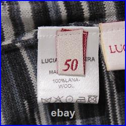 Luciano Barbera NWT Knit Sweater Size 50 US M Gray/Blue/Multi Melange 100% Wool