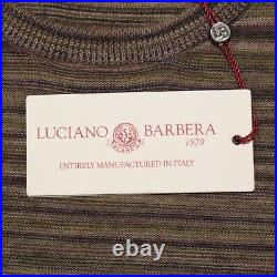 Luciano Barbera NWT Knit Sweater Size 50 US M in Green/Brown/Multi Melange Wool