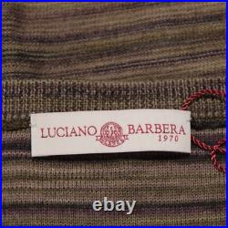 Luciano Barbera NWT Knit Sweater Size 50 US M in Green/Brown/Multi Melange Wool Luciano Barbera NWT Knit Sweater Size 50 US M in Green/Brown/Multi Melange Wool