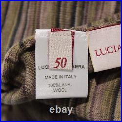 Luciano Barbera NWT Knit Sweater Size 50 US M in Green/Brown/Multi Melange Wool