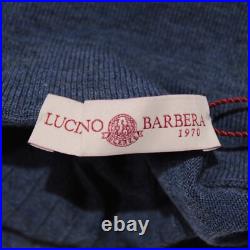 Luciano Barbera NWT Mock Neck Knit Sweater Size 50 US Medium in Blue 100% Wool