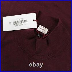 Luciano Barbera NWT Mock Neck Sweater Size 50 M US In Solid Burgundy Wool