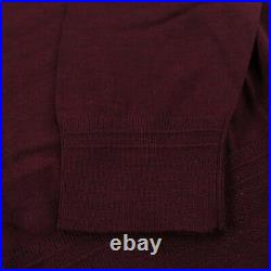 Luciano Barbera NWT Mock Neck Sweater Size 50 M US In Solid Burgundy Wool