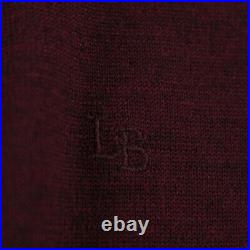 Luciano Barbera NWT Mock Neck Sweater Size 50 M US In Solid Burgundy Wool