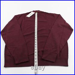 Luciano Barbera NWT Mock Neck Sweater Size 50 M US In Solid Burgundy Wool