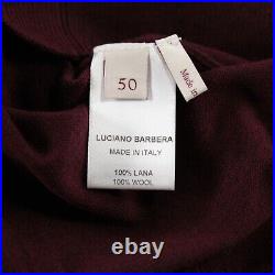 Luciano Barbera NWT Mock Neck Sweater Size 50 M US In Solid Burgundy Wool