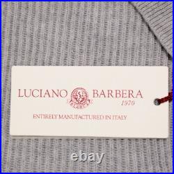 Luciano Barbera NWT Pullover Knit Sweater Size 50 US M Solid Gray 100% Cashmere