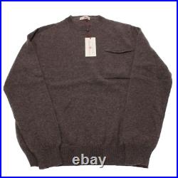 Luciano Barbera NWT Pullover Sweater with Pocket Size 50 US M Brown 100% Cashmere Luciano Barbera NWT Pullover Sweater with Pocket Size 50 US M Brown 100% Cashmere