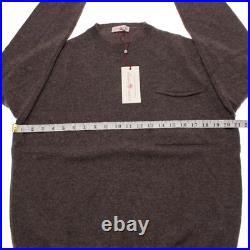 Luciano Barbera NWT Pullover Sweater with Pocket Size 50 US M Brown 100% Cashmere