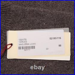 Luciano Barbera NWT Pullover Sweater with Pocket Size 50 US M Brown 100% Cashmere