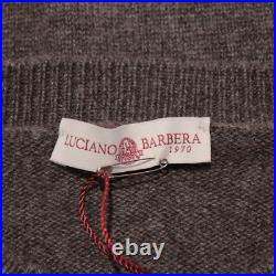 Luciano Barbera NWT Pullover Sweater with Pocket Size 50 US M Brown 100% Cashmere