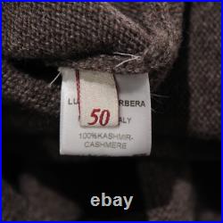 Luciano Barbera NWT Pullover Sweater with Pocket Size 50 US M Brown 100% Cashmere Luciano Barbera NWT Pullover Sweater with Pocket Size 50 US M Brown 100% Cashmere
