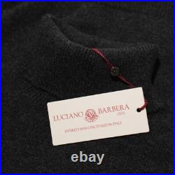 Luciano Barbera NWT Pullover Turtleneck Sweater Size 50 (US M) in Gray Cashmere